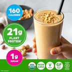 Orgain Organic Vegan Protein Powder, Peanut Butter - 21g Plant Protein, 7g Prebiotic Fiber, Low Net Carb, No Dairy Ingredients, No Added Sugar, For Shakes & Smoothies, 2.03 lb (Packaging May Vary)
