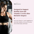 BioSchwartz Bariatric Vitamin C with Iron 45mg Chewable Tablets - 30 Servings, 60 Tablets - Sugar-Free, Fast-Dissolving Bariatric Iron Supplement for Women - Gentle on Stomach, Black Cherry Flavored