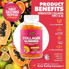 Collagen Gummies for Women & Men (90 Count) - Premium Hydrolyzed Collagen Type I & III for Hair, Skin & Nails Support - Great Tasting Tropical Flavor, Gluten-Free, Non-GMO - 90 Gummies (45 Servings)