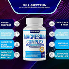 Magnesium Complex 7 Elemental Magnesium Supplement 1000mg – Magnesium Glycinate, Citrate, Malate, Taurate, Oxide, Aspartate, Orotate Non-GMO 90 Capsules
