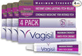 Vagisil Maximum Strength Feminine Anti-Itch Cream with Benzocaine for Women, Helps Relieve Yeast Infection Irritation, Gynecologist Tested, Fast-acting, Soothes and Cools Skin, 1 oz (Pack of 4)