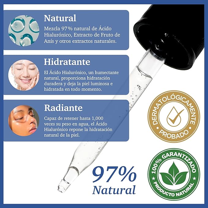 Purifect Hyaluronic Acid Plumping Facial Serum - Ultra Hydrating & Moisturizing Serum for Face, Balances Skin Texture, Vitamin E for Antioxidant Support, Vegan Skincare, Cruelty Free - 1 fl oz