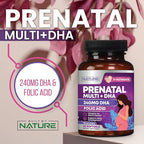 Prenatal Vitamins for Women - Multivitamin with DHA, Folic Acid, Vitamin C, B12, Iron & Omega-3 - Before, During & Post Pregnancy Supplement for Healthy Growth & Brain Development - 60 Softgels