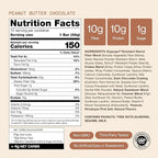 Supergut GLP-1 Boosting Prebiotic Bars, Peanut Butter Chocolate - Gut Healthy Protein Snacks & Breakfast Bars - Keto-Friendly Meal Replacement Energy Bars for Gut Health (12 Count)