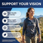 Clean Nutra Lutein and Zeaxanthin Eye Vitamins Gummies + Bilberry for Eyes Vision Support Ginkgo Biloba Marigold, Vitamin B12 Flaxseed Black Pepper CoQ10 Vitamin A l 60 Count B OcuFlow