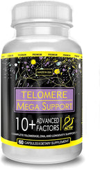 ACTIF Telomere Mega Support with 10+ Factors, Non-GMO, Telomerase and DNA Supplement for Energy, Memory and Anti-Aging, Made in USA, 60 Count