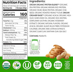 Orgain Organic Vegan Protein Powder, Peanut Butter - 21g Plant Protein, 7g Prebiotic Fiber, Low Net Carb, No Dairy Ingredients, No Added Sugar, For Shakes & Smoothies, 2.03 lb (Packaging May Vary)