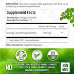 Moringa Capsules| 150 Capsules| Moringa Oleifera | Pure & Natural| Non-GMO and Gluten Free Supplement | Complete Green Superfood | Moringa Leaf Extract Powder