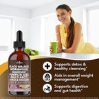 Black Walnut Wormwood Cleanse Drops - Liquid Soursop, Garlic, Pumpkin Seed, PAU D'Arco, Oil of Oregano, Turmeric, Berberine, Neem Extract, Hull Bark, Tincture - - 4oz