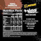Mutant Mass Extreme 2500 - High Calorie Mass Gainer Whey Protein Powder with Whole Food Carbs - Muscle Building & Weight Gain Supplement for Extreme Hard Gainers - Triple Chocolate 6 lbs