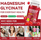 Magnesium Glycinate Gummies (Raspberry) 600mg, Sugar Free with Magnesium L-Threonate, Calcium, Potassium, Vitamin D3, B6 & CoQ10, High Absorption Support for Relaxation,Muscles & Energy, 120 Count