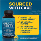 Viva Naturals Omega-3 Fish Oil, Triple Strength, 2500 mg, 60 Softgels – Re-Esterified Omega 3 Fatty Acids Including EPA, DHA, DPA - Pascatarian-Friendly