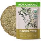 Elderflower Tea (10oz.) - Organic Dried Elderflowers - Elder Flowers Dried Herbs, Te de Sauco, Flor De Sauco Organico - Respiratory Tea - Great for Allergy