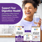 21st Century Papaya Enzyme Chewable (100 Count), Papaya & Pineapple Digestive Enzymes for Gut Health, Tropical Flavor, Non-GMO, Gluten-Free, No Added Salt, Artificial Flavors