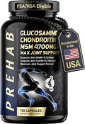 Glucosamine Chondroitin MSM | Premium Joint Support Supplement | Extra Strength 4700mg Max Joint Support | Men & Women | Supports Joint Health & Cartilage, Joint Comfort, Strength and Flexibility