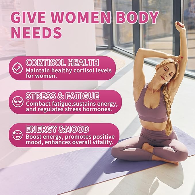 Cortisol Supplements for Women Liquid Drops, Natural Herbal Extract Complex for Women, Maintain Healthy Cortisol Levels - 60 Day Vegan Supply