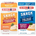 Bumble Bee Snack on the Run Duo (2 Total Kits) - Classic Chicken Salad and Rosemary Garlic & Sea Salt Tuna Salad with Crackers - Ready to Eat Protein Snacks