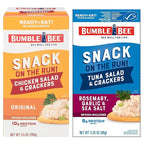 Bumble Bee Snack on the Run Duo (2 Total Kits) - Classic Chicken Salad and Rosemary Garlic & Sea Salt Tuna Salad with Crackers - Ready to Eat Protein Snacks