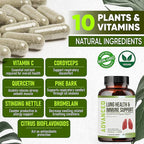 Lung Health & Immune Support Supplement - Lung Cleanse and Detox With Immunity Vitamins For Better Lungs, Immune Defense, Clear Lungs & Deep Breathing Including Quercetin & Cordyceps.Two Months Supply