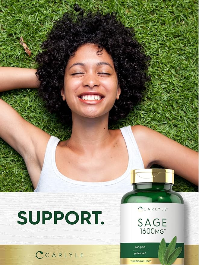Carlyle Sage Supplement | 180 Capsules | High Potency | Non-GMO, Gluten Free