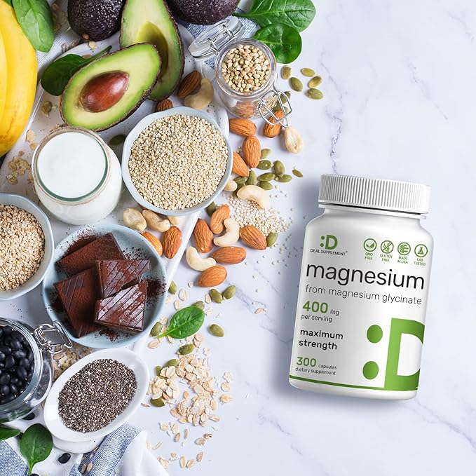 Magnesium Glycinate 400mg, 300 Capsules | 100% Chelated for Easy Absorption | Essential Mineral Supplement for Muscle, Sleep, & Heart Health*