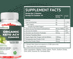 Organic Keto ACV Gummies Advanced Weight Loss - Gluten & Sugar Free Belly Fat Burner Apple Cider Vinegar Diet Supplement for Women Men (1000MG)