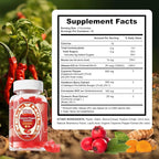 Cayenne Pepper Extract Gummies with Hawthorn, CoQ10, Turmeric, Niacin and Vitamin D3 - Support for Cardiovascular Health, Energy and Vitality - Vegan & Non-GMO - 60 Gummies