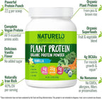 NATURELO Plant Protein Powder, Vanilla, 22g Protein - Non-GMO, Vegan, No Gluten, Dairy, or Soy - No Artificial Flavors, Synthetic Coloring, Preservatives, or Additives - 20 Servings