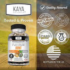 Kaya Naturals Platinum Mobility Turmeric - Bioperine, Glucosamine, Turmeric with Boswellia, Healthy Natural Mobility Support, Turmeric Curcumin 1334mg - 30 Capsules