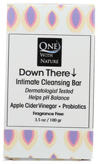 ONE WITH NATURE Down There Fragrance Free Intimate Cleansing Soap Bar, 3.5 OZ