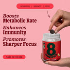 8Greens Supergreens Gummies | Super Greens Powder Superfood Gummy for Metabolism, Immunity & Focus, Digestive Health Enzymes, Organic: Chlorella, Spirulina, Aloe Vera, Apple Flavor, 100 Count