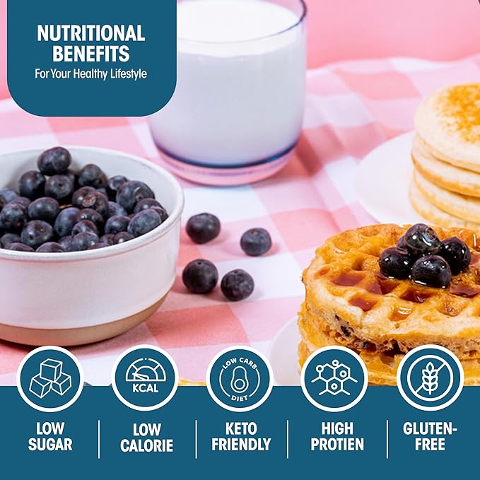 Wonderslim Protein Pancake & Waffle Mix, Blueberry, Low Sugar & Low Calorie (7ct)