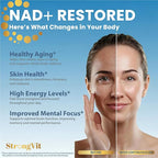 StrongVit NAD Resveratrol Supplement for Women & Men. Support Cellular Health, Energy + Healthy Aging. High Potency Blend, Plus Third-Party Lab Tested in USA (60 Capsules)