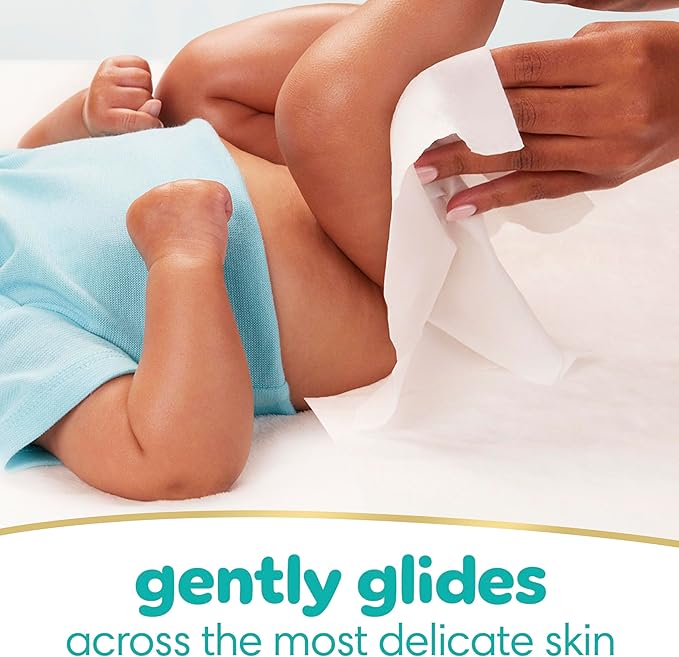 Pampers Baby Wipes, Sensitive, Water Based Wipe, Clinically Proven, Hypoallergenic, and Unscented for Babies, 672 Wipes Total (8 Flip-Top Packs) [Packaging May Vary]