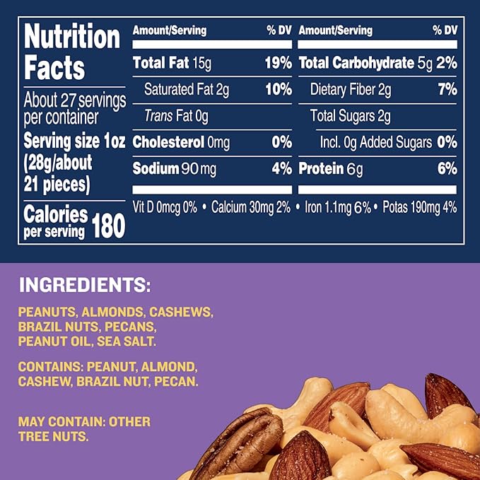 Planters Mixed Nuts Jar, 27 Ounce (Pack of 2)