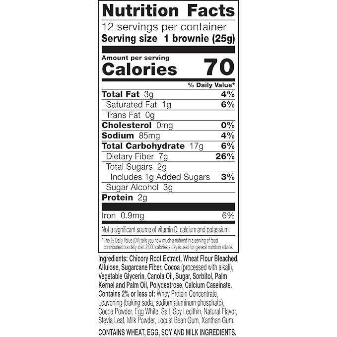 Fiber One 70 Calorie Brownies, Chocolate Fudge, Snack Bars, 12 Count (Pack of 4)