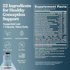Eu Natural Conception for Her Fertility Supplements for Women - Ovulation, Hormonal Balance & Regular Cycle Support - Myo-Inositol, Folate, Shatavari & Vitex - 120 Vegetarian Capsules