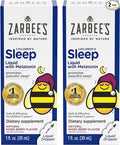 Zarbee's Kids Sleep Supplement Liquid with 1mg Melatonin; Drug-Free & Effective; Easy to Take Natural Berry Flavor for Children Ages 3 and Up; 1 Fl Oz Bottles, Pack of 2