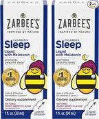 Zarbee's Kids Sleep Supplement Liquid with 1mg Melatonin; Drug-Free & Effective; Easy to Take Natural Berry Flavor for Children Ages 3 and Up; 1 Fl Oz Bottles, Pack of 2