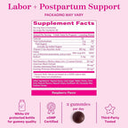 Pink Stork Red Raspberry Leaf Gummies - Third Trimester Labor Prep + Postpartum Mood Essentials with Evening Primrose Oil + Black Cohosh - 60 Vegan Gummy Supplements, Non-GMO