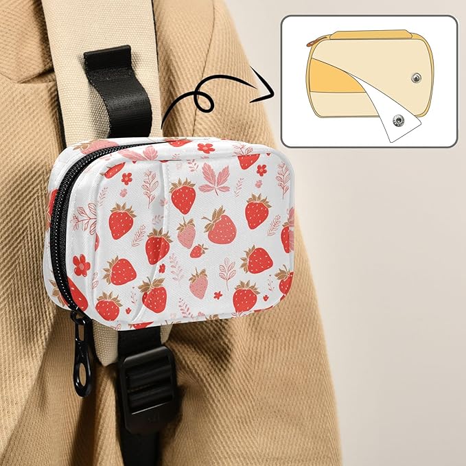 Strawberry Cute Weekly Medicine Pill Organizer Travel Pill Case Box Holder Container Small for Vitamin Supplement