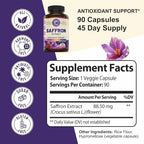 100% Pure Saffron Extract - Supports Weight and Appetite Health, Mood, Focus, Memory, Digestion, Eye, Skin and Brain Health. NSF Certified Saffron Supplements for Women and Men.