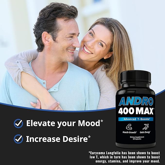 Andro400 Max Advanced T-Support & Nitric Oxide Booster – Traditional Tongkat Ali 100:1 Extract with L-Arginine & L-Citrulline – Supports Circulation and Physical Performance – 180 Capsules