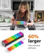 Extra Large Pill Organizer- XXL Pill Box 7 Day - Weekly Pill Organizer with AM PM Large Compartments Big Pill Case for Supplements Jumbo Pill Holder for Vitamins Huge Medicine Organizer 2 Times a Day