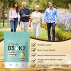 VivoNu Vitamin D3 K2 10000 IU with MK7-300 Virgin Coconut Oil Softgels, 2 in 1 Vitamins D & K Complex | Vitamina D3 con K2 ((180 capsules/1Bag))