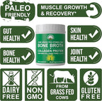 Peak Performance Hydrolyzed Bone Broth + Collagen Unflavored Protein Peptides Powder - Contains All Collagen Types: 1, 2, and 3 - Pure Pasture Raised Grass Fed, Paleo Friendly, Gluten + Dairy Free
