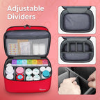 Mancro Dual Layers Medicine Organizer Bag, Pill Bottle Organizer Storage with Lockable Zipper, Medication Travel Bag for Pills, Vitamins, Medical Supplies for Home Storage, XL