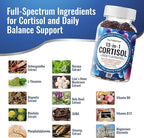 Cortisol Gummies for Women Men - 13-in-1 High Cortisol Reducer with Ashwagandha Magnesium L-theanine Rhodiola Rosea - Daily Cortisol Detox Manager for Stress Focus Support (Pack of 2)