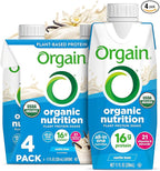 Orgain Organic Nutritional Vegan Protein Shake, Vanilla Bean - 16g Plant Based Protein, Meal Replacement, 21 Vitamins & Minerals, Fruits & Vegetables, Gluten Free, Non-GMO, 11 Fl Oz (Pack of 4)