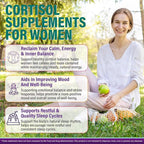Cortisol Supplements for Women & Men, Cortisol Reducer Gummies w/ Magnesium, Ashwagandha, L-Theanine, Rhodiola, Reishi, 24 IN 1 Cortisol Detox Manager for Calm Mood, Focus & Relaxation,Vegan, 120 Cts